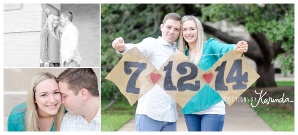 Burlap Save the Date, College Station engagement session