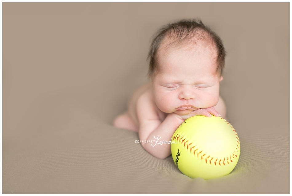 Softball Newborn Photography